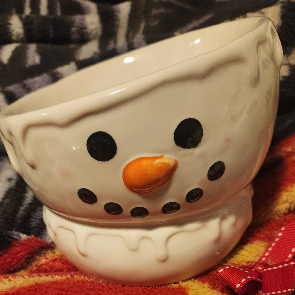 Rae Dunn Melting Snowman Bowl Nwot